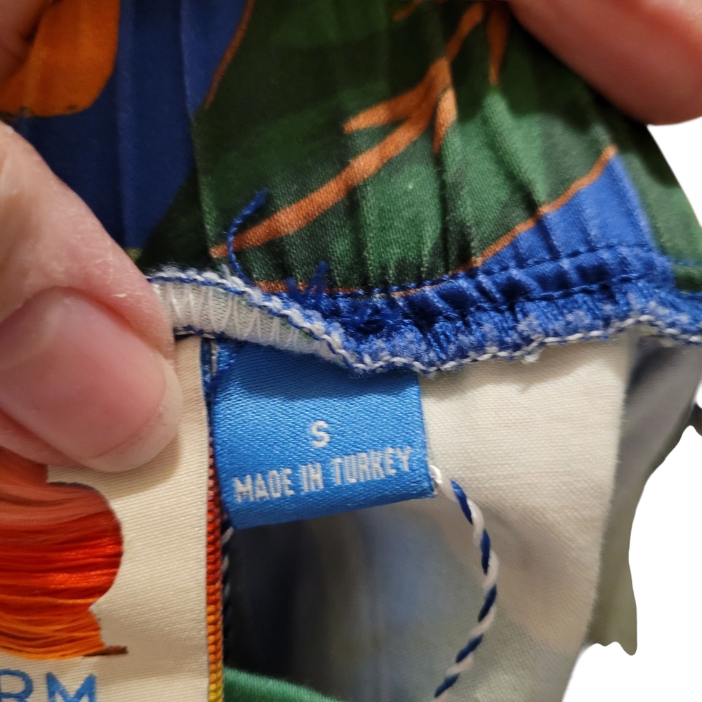 FARM Rio Blue Tropical Mini Skirt with Orange Floral Print - Picture 9 of 16